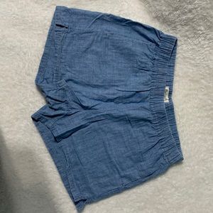 Madewell, small, denim pull-on shorts.